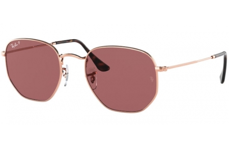 Lunettes de soleil - Ray-Ban® - Ray-Ban® RB3548N HEXAGONAL - 9202AF ROSE GOLD // PURPLE POLARIZED