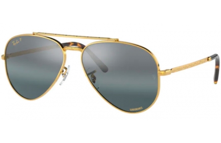 Lunettes de soleil - Ray-Ban® - Ray-Ban® RB3625 NEW AVIATOR - 9196G6 LEGEND GOLD // CLEAR GRADIENT DARK BLUE POLARIZED
