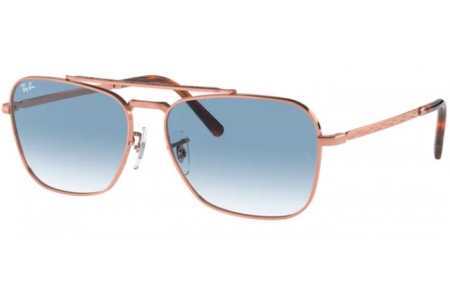 Sunglasses - Ray-Ban® - Ray-Ban® RB3636 NEW CARAVAN - 92023F ROSE GOLD // CLEAR GRADIENT BLUE