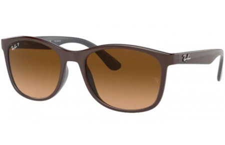 Lunettes de soleil - Ray-Ban® - Ray-Ban® RB4374 - 6600M2 BROWN ON GREY // BROWN GRADIENT POLARIZED