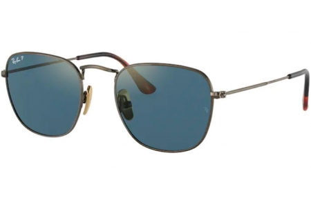 Lunettes de soleil - Ray-Ban® - Ray-Ban® RB8157 FRANK - 9207T0 DEMIGLOSS ANTIQUE GOLD // BLUE MIRROR GOLD POLARIZED