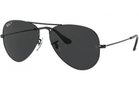 Sunglasses - Ray-Ban® - Ray-Ban® RB3025 AVIATOR LARGE METAL - 002/48 BLACK // BLACK POLARIZED