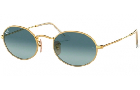 Lunettes de soleil - Ray-Ban® - Ray-Ban® RB3547 OVAL - 001/3M GOLD // BLUE GRADIENT GREY