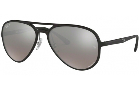 Sunglasses - Ray-Ban® - Ray-Ban® RB4320CH - 601S5J MATTE BLACK // GREY MIRROR POLARIZED