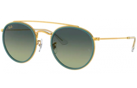 Sunglasses - Ray-Ban® - Ray-Ban® RB3647N ROUND DOUBLE BRIDGE - 9235BH LEGEND GOLD // GREEN VINTAGE