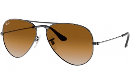 Sunglasses - Ray-Ban® - Ray-Ban® RB3025 AVIATOR LARGE METAL - 004/51 GUNMETAL // CRYSTAL BROWN GRADIENT