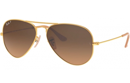 Lunettes de soleil - Ray-Ban® - Ray-Ban® RB3025 AVIATOR LARGE METAL - 112/M2 MATTE GOLD // BROWN GRADIENT POLARIZED