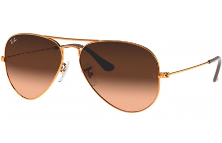 Lunettes de soleil - Ray-Ban® - Ray-Ban® RB3025 AVIATOR LARGE METAL - 9001A5 SHINY LIGHT BRONZE // PINK GRADIENT BROWN