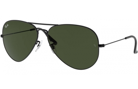 Lunettes de soleil - Ray-Ban® - Ray-Ban® RB3026 AVIATOR LARGE METAL II - L2821 BLACK // CRYSTAL GREEN