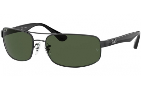 Lunettes de soleil - Ray-Ban® - Ray-Ban® RB3445 - 002/58 BLACK CRYSTAL // GREEN POLARIZED