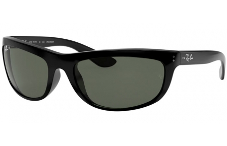 Sunglasses - Ray-Ban® - Ray-Ban® RB4089 BALORAMA - 601/58 BLACK // CRYSTAL GREEN POLARIZED