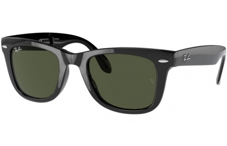 Gafas de Sol - Ray-Ban® - Ray-Ban® RB4105 FOLDING WAYFARER - 601 BLACK // CRYSTAL GREEN