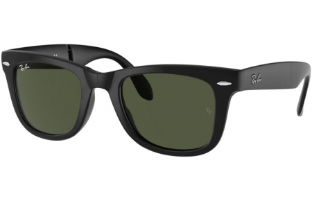 Gafas de Sol - Ray-Ban® - Ray-Ban® RB4105 FOLDING WAYFARER - 601S MATTE BLACK // CRYSTAL GREEN