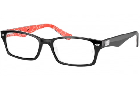 Frames - Ray-Ban® - RX5206 - 2479 TOP BLACK ON WHITE RED