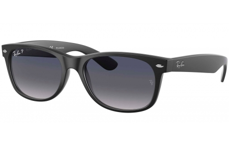 Gafas de Sol - Ray-Ban - RB2132 NEW WAYFARER - 601S78 MATTE BLACK // GREY BLUE GRADIENT MIRROR POLARIZED