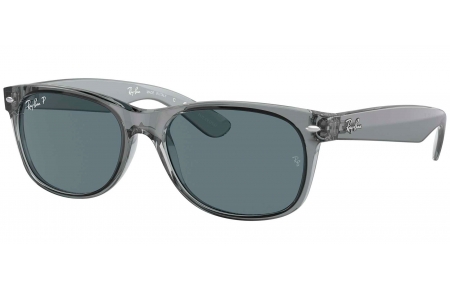 Gafas de Sol - Ray-Ban - RB2132 NEW WAYFARER - 64503R TRANSPARENT GREY // DARK BLUE POLARIZED