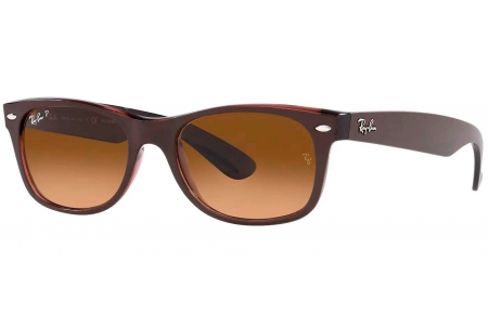 Gafas de Sol - Ray-Ban - RB2132 NEW WAYFARER - 6608M2 MATTE BROWN ON TRANSPARENT BRONZE // BROWN GRADIENT POLARIZED