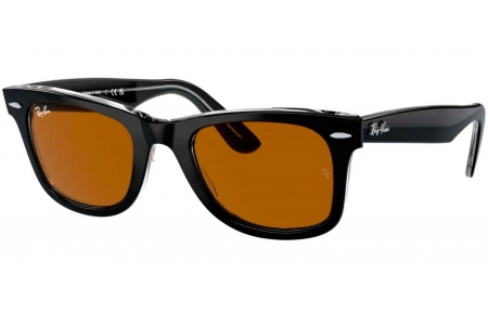 Gafas de Sol - Ray-Ban - RB2140 ORIGINAL WAYFARER - 129433  BLACK ON TRANSPARENT // DARK BROWN