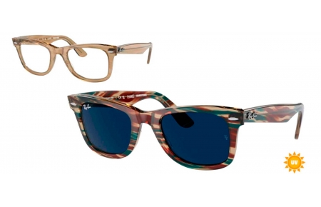 Gafas de Sol - Ray-Ban - RB2140 ORIGINAL WAYFARER - 1387GG  PHOTOCHROMATIC STRIPED GREY // TRANSITIONS 8 SAPPHIRE PHOTOCHROMATIC