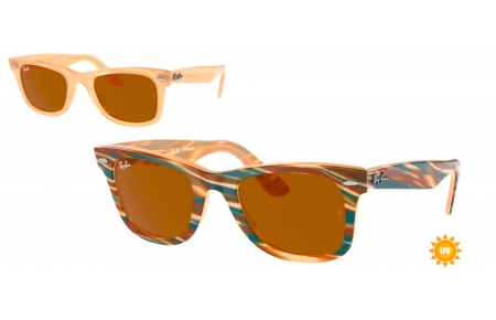 Gafas de Sol - Ray-Ban - RB2140 ORIGINAL WAYFARER - 140833  PHOTOCHROMATIC STRIPED BROWN // DARK BROWN