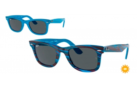 Gafas de Sol - Ray-Ban - RB2140 ORIGINAL WAYFARER - 1409B1  PHOTOCHROMATIC STRIPED BLUE // DARK GREY