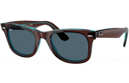 Gafas de Sol - Ray-Ban - RB2140 ORIGINAL WAYFARER - 1446R5  BROWN ON TRANSPARENT BLUE // BLUE