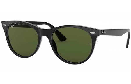 Gafas de Sol - Ray-Ban - RB2185 WAYFARER II - 901/58 BLACK // GREEN POLARIZED