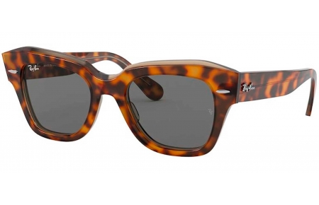 Gafas de Sol - Ray-Ban - RB2186 STATE STREET - 1292B1 HAVANA ON TRANSPARENT LIGHT BROWN // DARK GREY