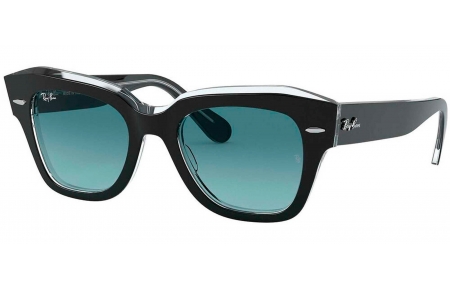 Gafas de Sol - Ray-Ban - RB2186 STATE STREET - 12943M BLACK ON TRANSPARENT // BLUE GRADIENT GREY