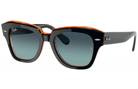 Gafas de Sol - Ray-Ban - RB2186 STATE STREET - 132241 BLACK ON TRANSPARENT BROWN // GREY VINTAGE