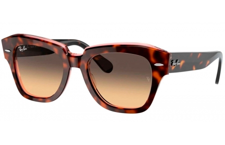 Gafas de Sol - Ray-Ban - RB2186 STATE STREET - 1324BG HAVANA ON TRANSPARENT PINK // BROWN VINTAGE