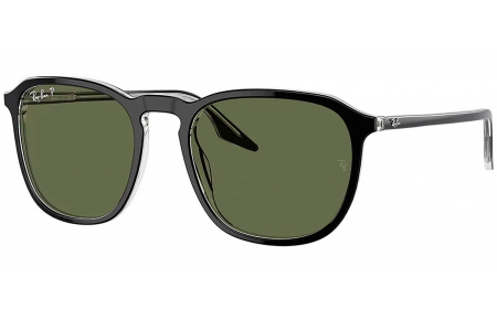 Gafas de Sol - Ray-Ban - RB2203 - 919/58  BLACK ON TRANSPARENT // GREEN POLARIZED