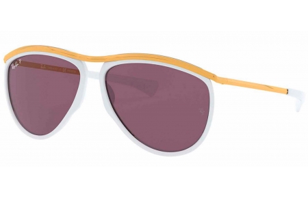 Gafas de Sol - Ray-Ban - RB2219 OLYMPIAN AVIATOR - 1289AF WHITE // VIOLET POLARIZED
