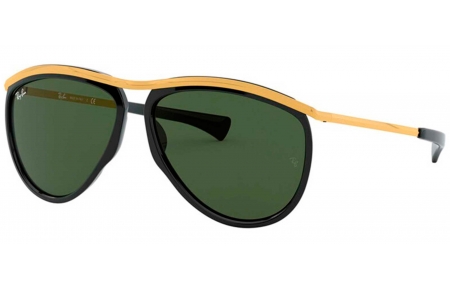 Gafas de Sol - Ray-Ban - RB2219 OLYMPIAN AVIATOR - 901/31 BLACK // GREEN
