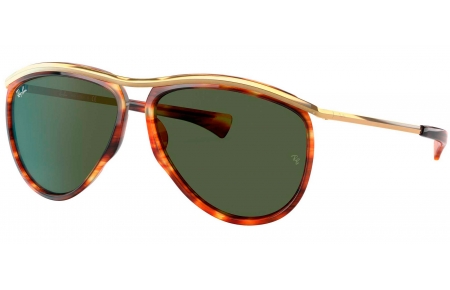 Gafas de Sol - Ray-Ban - RB2219 OLYMPIAN AVIATOR - 954/31 STRIPPED HAVANA // GREEN