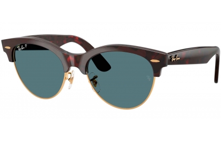 Gafas de Sol - Ray-Ban - RB2341 CLUBMASTER WAY - 990/3R RED HAVANA ON GOLD // DARK BLUE POLARIZED