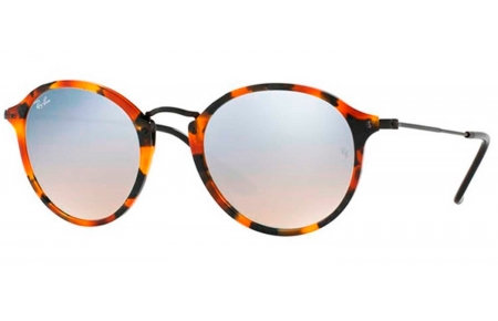 Gafas de Sol - Ray-Ban - RB2447 ROUND - 11579U SPOTTED BLACK HAVANA // GREY FLASH GRADIENT