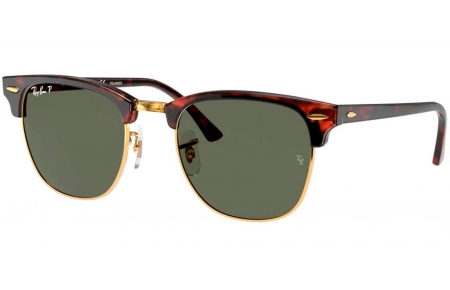 Gafas de Sol - Ray-Ban - RB3016 CLUBMASTER - 990/58 RED HAVANA // CRYSTAL GREEN POLARIZED