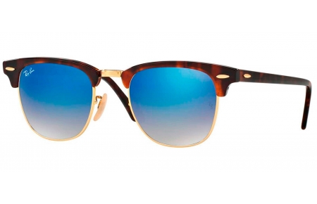 Gafas de Sol - Ray-Ban - RB3016 CLUBMASTER - 990/7Q SHINY RED HAVANA // BLUE FLASH GRADIENT