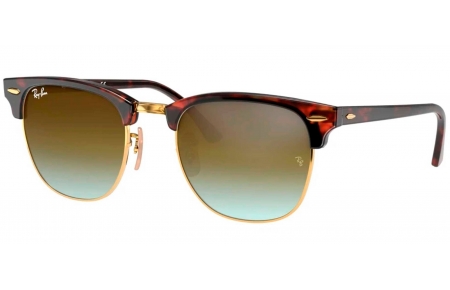 Gafas de Sol - Ray-Ban - RB3016 CLUBMASTER - 990/9J SHINY RED HAVANA // GREEN FLASH GRADIENT