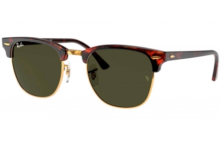 Gafas de Sol - Ray-Ban - RB3016 CLUBMASTER - W0366 MOCK TORTOISE ARISTA // CRYSTAL GREEN