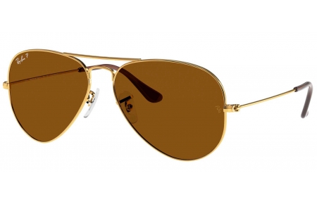 Gafas de Sol - Ray-Ban - RB3025 AVIATOR LARGE METAL - 001/57  GOLD // CRYSTAL BROWN POLARIZED