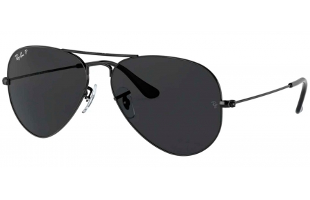 Gafas de Sol - Ray-Ban - RB3025 AVIATOR LARGE METAL - 002/48 BLACK // BLACK POLARIZED