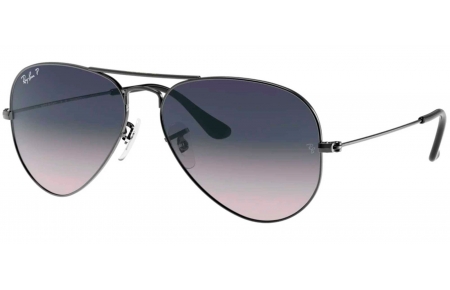 Gafas de Sol - Ray-Ban - RB3025 AVIATOR LARGE METAL - 004/78  GUNMETAL // CRYSTAL BLUE GRADIENT GREY POLARIZED