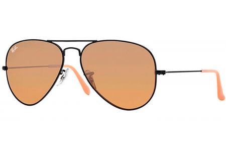 Gafas de Sol - Ray-Ban - RB3025 AVIATOR LARGE METAL - 006/3K MATTE BLACK // BROWN SILVER MIRROR