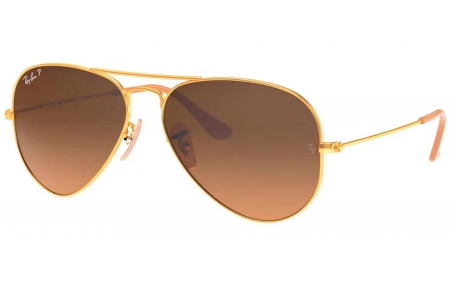 Gafas de Sol - Ray-Ban - RB3025 AVIATOR LARGE METAL - 112/M2 MATTE GOLD // BROWN GRADIENT POLARIZED
