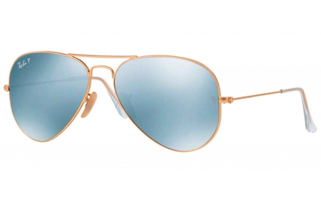 Gafas de Sol - Ray-Ban - RB3025 AVIATOR LARGE METAL - 112/W3 MATTE GOLD // DARK GREY MIRROR POLARIZED