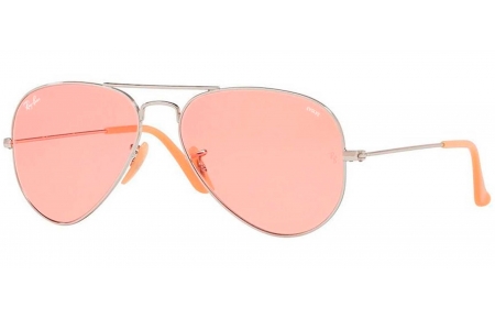 Gafas de Sol - Ray-Ban - RB3025 AVIATOR LARGE METAL - 9065V7 SILVER // PINK PHOTOCROMIC