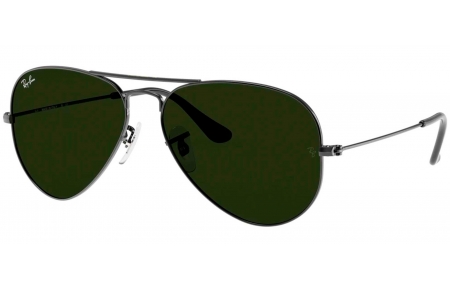 Gafas de Sol - Ray-Ban - RB3025 AVIATOR LARGE METAL - W0879 GUNMETAL // CRYSTAL GREY GREEN