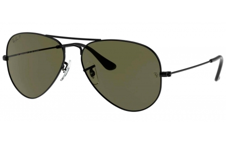 Gafas de Sol - Ray-Ban - RB3025 AVIATOR LARGE METAL - W3361 MATTE BLACK // GREEN POLARIZED